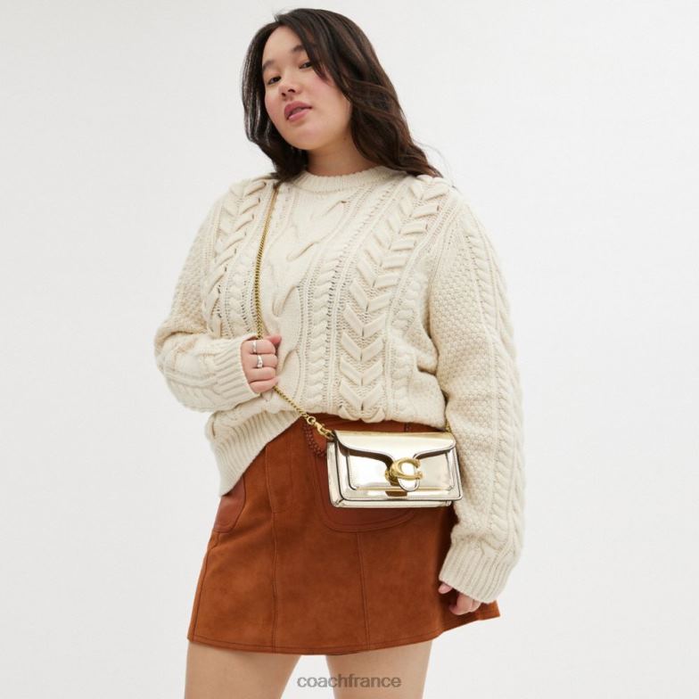 Coach femmes sac à bandoulière tabby en argent métallisé b4/or HHR6J111