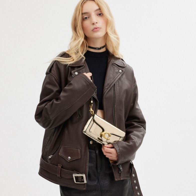 Coach femmes sac à bandoulière tabby en argent métallisé b4/or HHR6J111