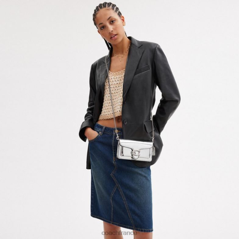 Coach femmes sac à bandoulière tabby en argent métallisé gauche/argent HHR6J148