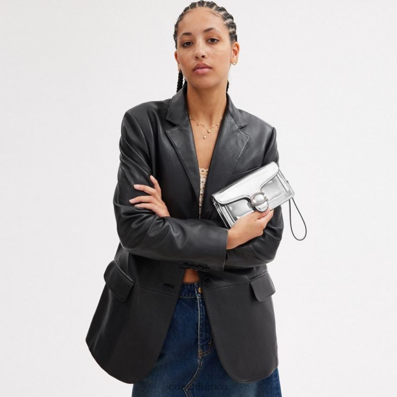 Coach femmes sac à bandoulière tabby en argent métallisé gauche/argent HHR6J148