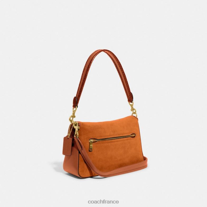 Coach femmes sac porté épaule soft tabby avec détails en peau de serpent b4/ambre bruni HHR6J120