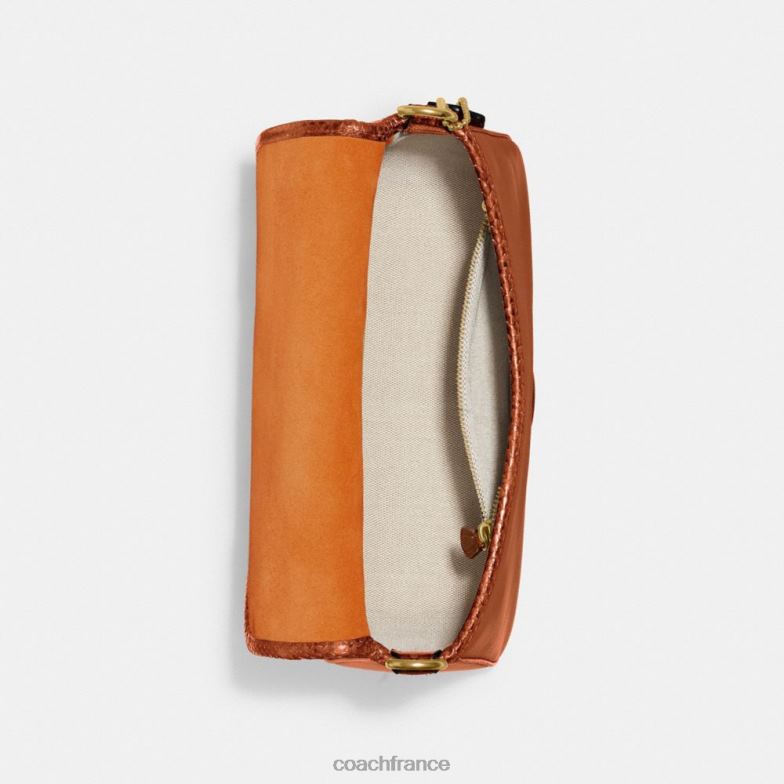 Coach femmes sac porté épaule soft tabby avec détails en peau de serpent b4/ambre bruni HHR6J120