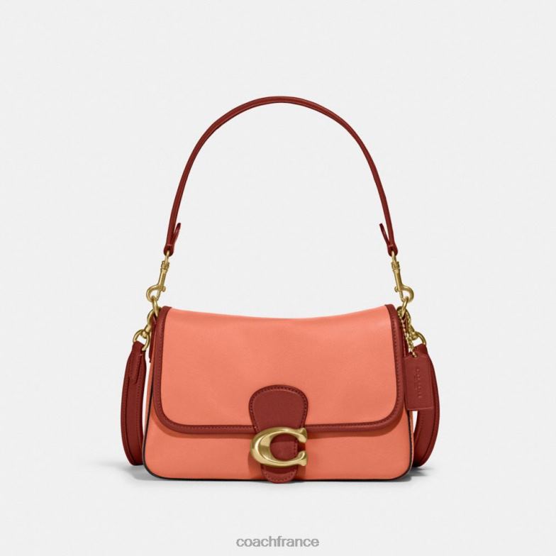 Coach femmes sac porté épaule soft tabby color block b4/corail clair multi HHR6J126