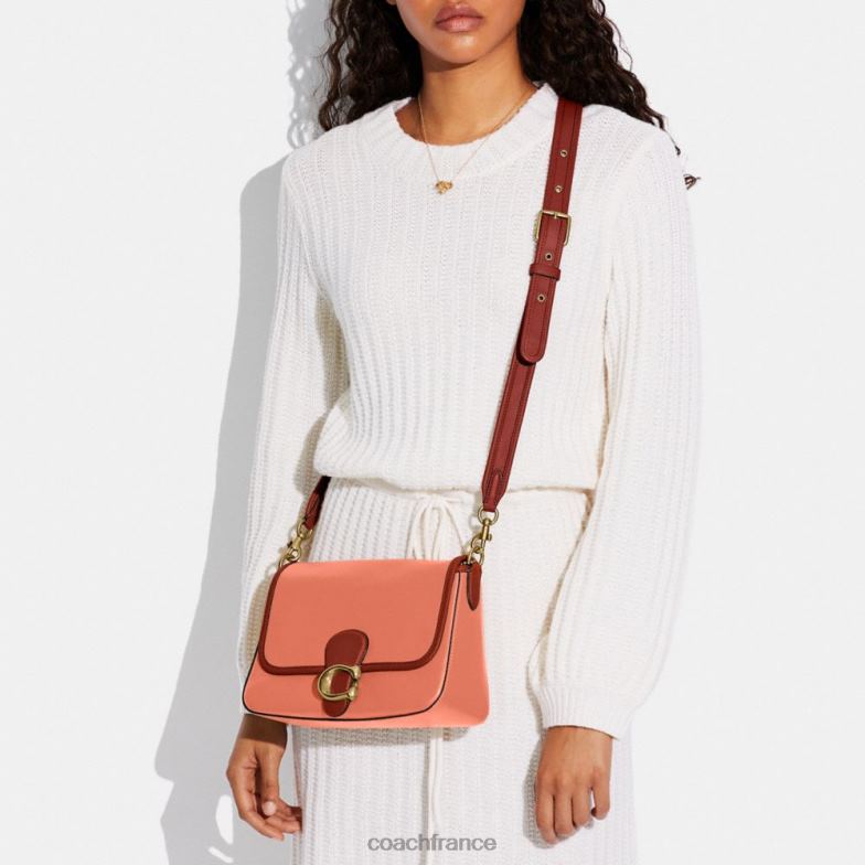 Coach femmes sac porté épaule soft tabby color block b4/corail clair multi HHR6J126