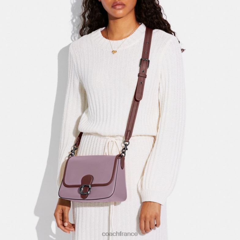 Coach femmes sac porté épaule soft tabby color block v5/violet glacé multi HHR6J132