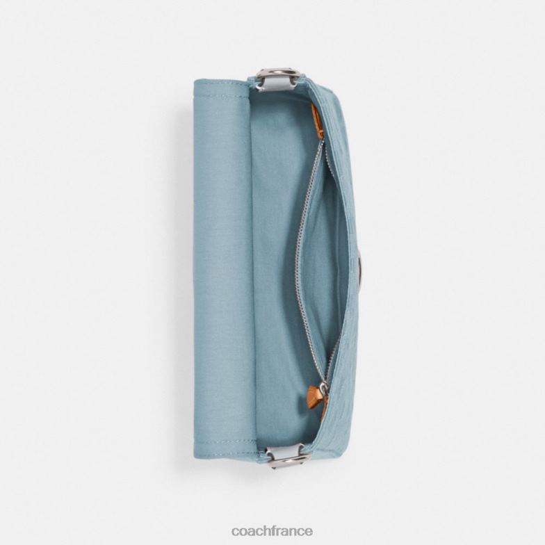 Coach femmes sac porté épaule soft tabby en denim signature gauche/bleu pâle HHR6J153