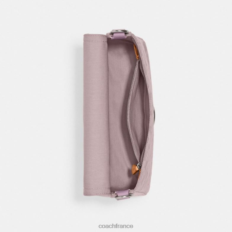 Coach femmes sac porté épaule soft tabby en denim signature gauche/violet pâle HHR6J154