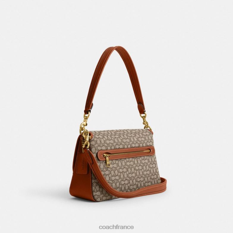 Coach femmes sac porté épaule soft tabby en jacquard micro signature b4/cacao bruni amb HHR6J140