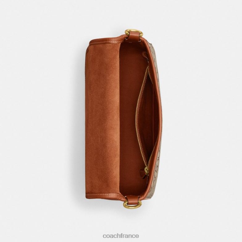 Coach femmes sac porté épaule soft tabby en jacquard micro signature b4/cacao bruni amb HHR6J140
