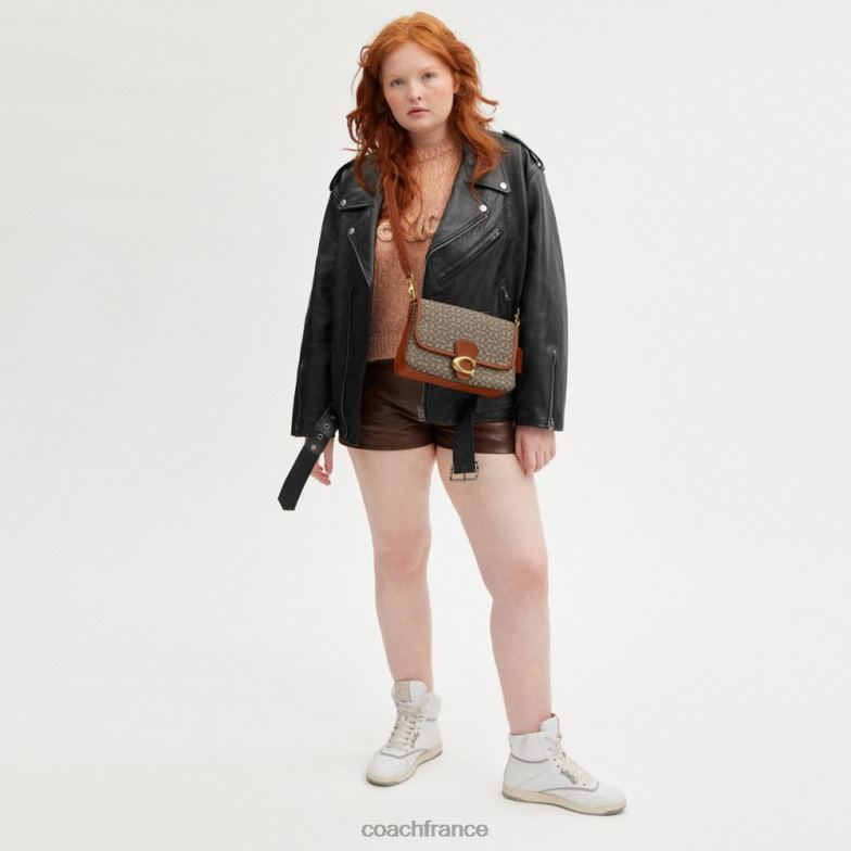 Coach femmes sac porté épaule soft tabby en jacquard micro signature b4/cacao bruni amb HHR6J140