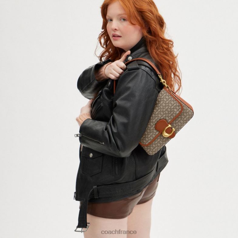 Coach femmes sac porté épaule soft tabby en jacquard micro signature b4/cacao bruni amb HHR6J140