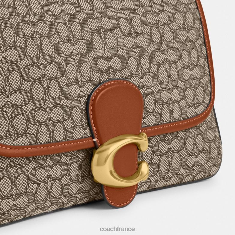 Coach femmes sac porté épaule soft tabby en jacquard micro signature b4/cacao bruni amb HHR6J140