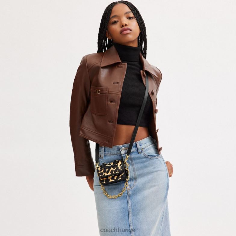 Coach femmes poignée supérieure rogue 12 avec imprimé léopard b4/léopard HHR6J93