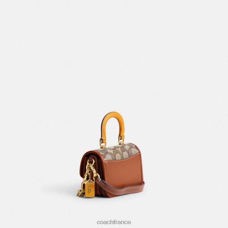 Coach femmes poignée supérieure rogue 12 en jacquard textile signature b4/cacao bruni amb HHR6J90