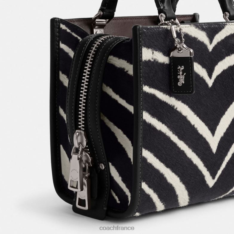 Coach femmes rogue 20 en poil de veau avec imprimé zèbre gauche/zèbre HHR6J89