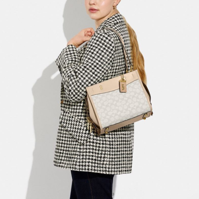 Coach femmes rogue 25 en jacquard textile signature b4/craie ivoire multi HHR6J79