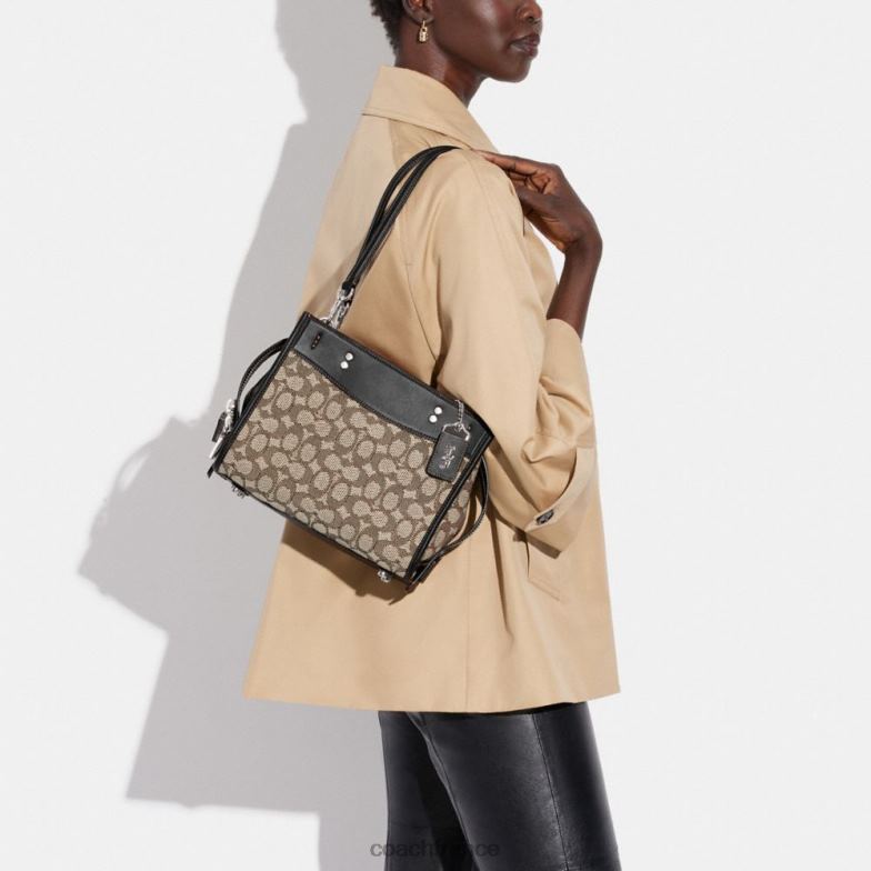 Coach femmes rogue 25 en jacquard textile signature gauche/cacao noir HHR6J76