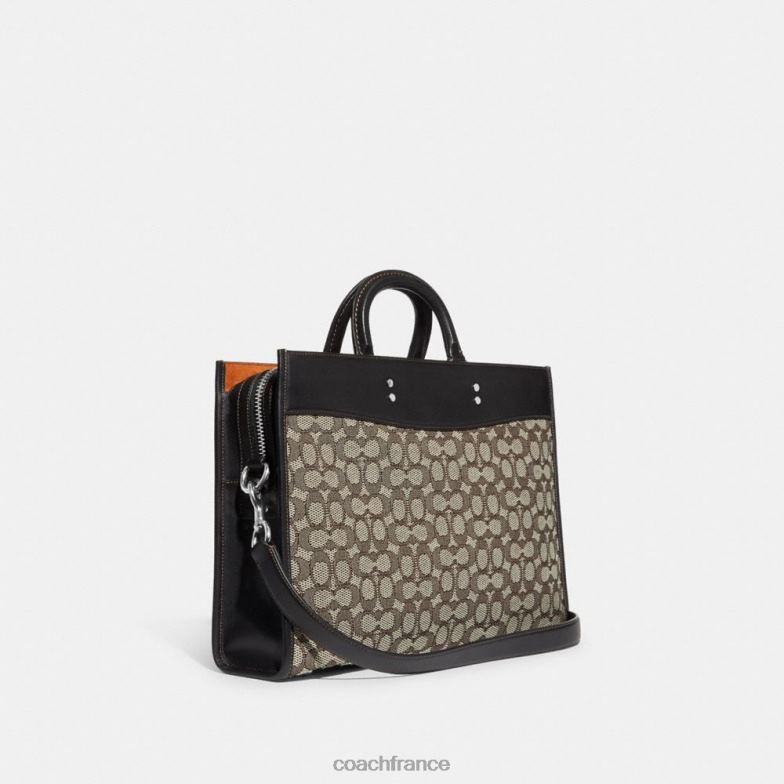 Coach femmes slip rogue en jacquard textile signature cacao/noir HHR6J85