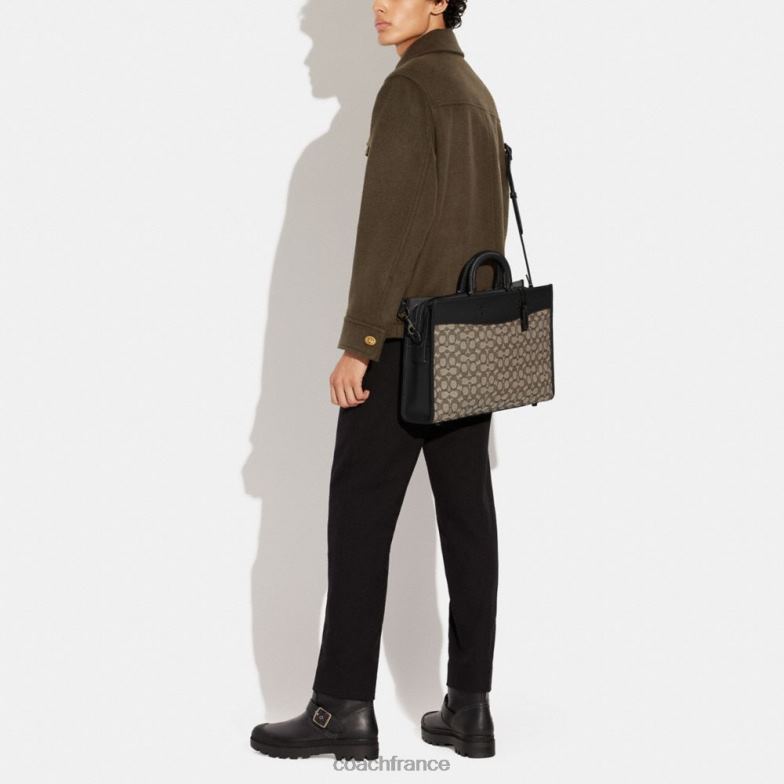 Coach femmes slip rogue en jacquard textile signature cacao/noir HHR6J85
