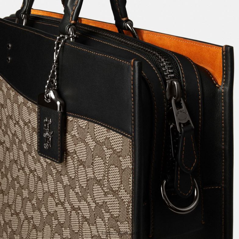 Coach femmes slip rogue en jacquard textile signature cacao/noir HHR6J85