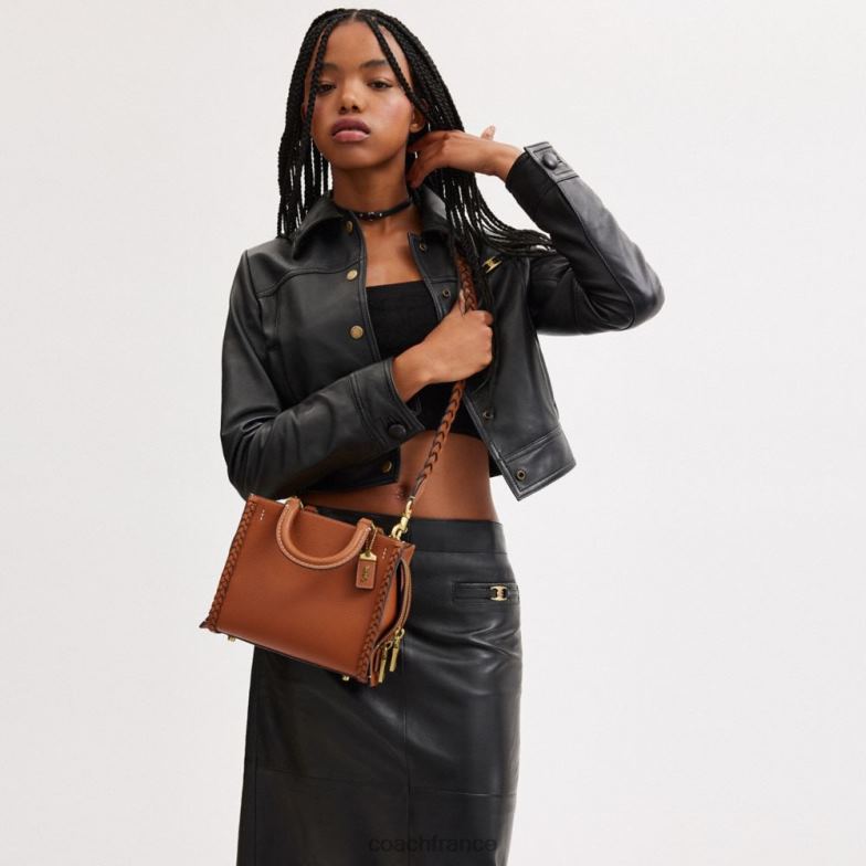Coach femmes voyou 20 avec tresse b4/ambre bruni HHR6J77