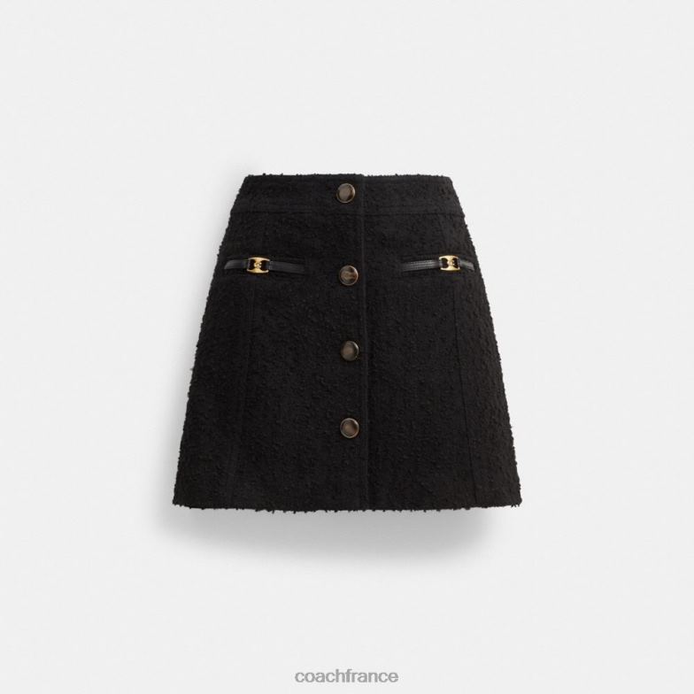 Coach femmes minijupe bouclée noir HHR6J508