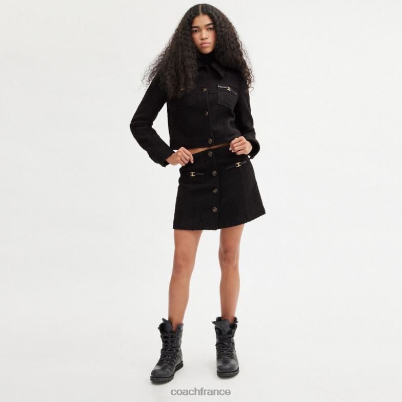 Coach femmes minijupe bouclée noir HHR6J508