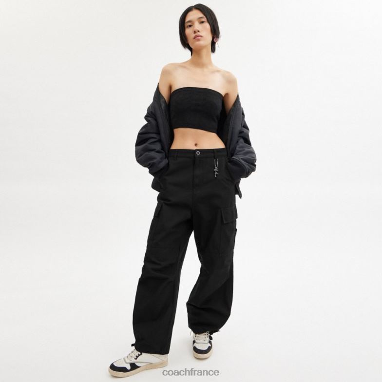 Coach femmes pantalon cargo noir HHR6J501