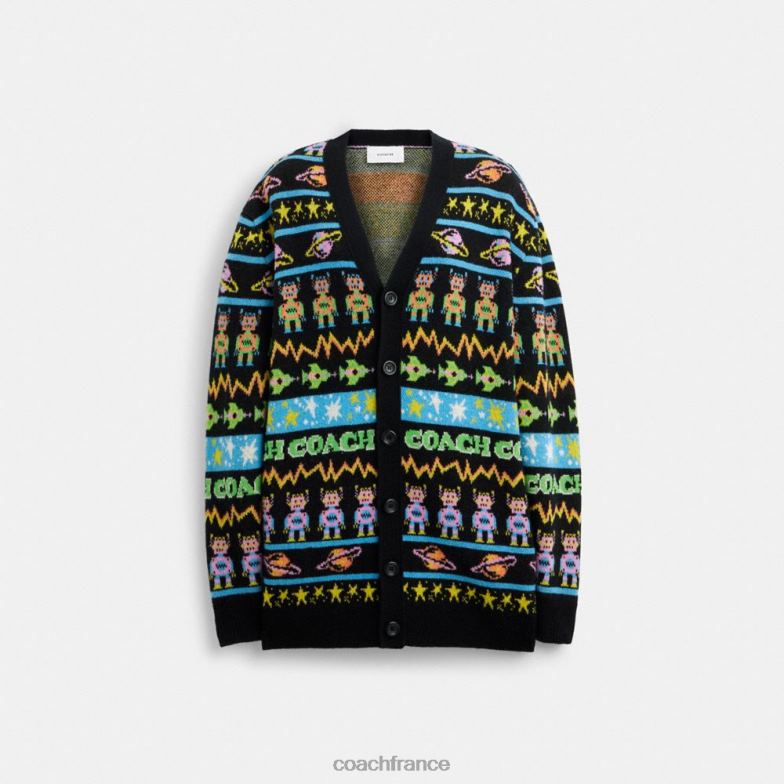 Coach femmes cardigan cosmique noir multi. HHR6J476
