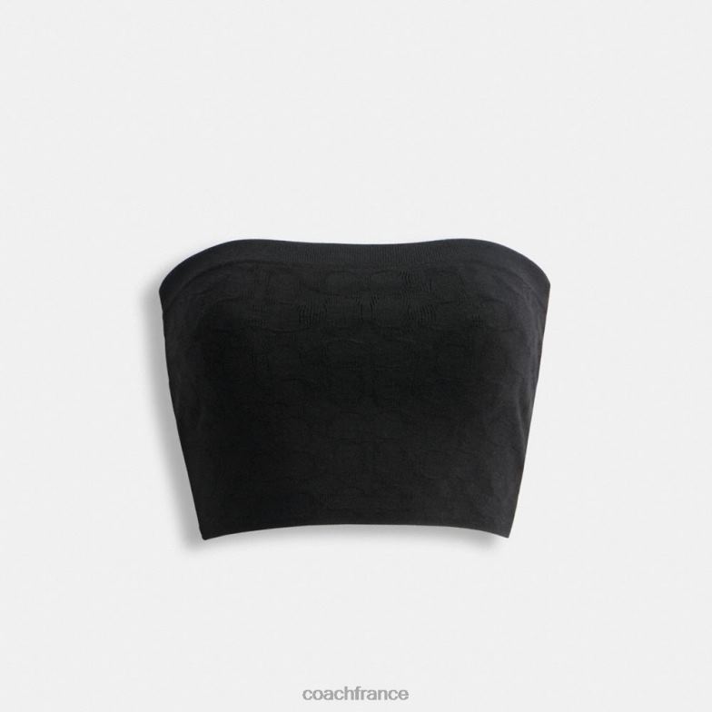 Coach femmes haut bandeau en maille emblématique noir HHR6J491