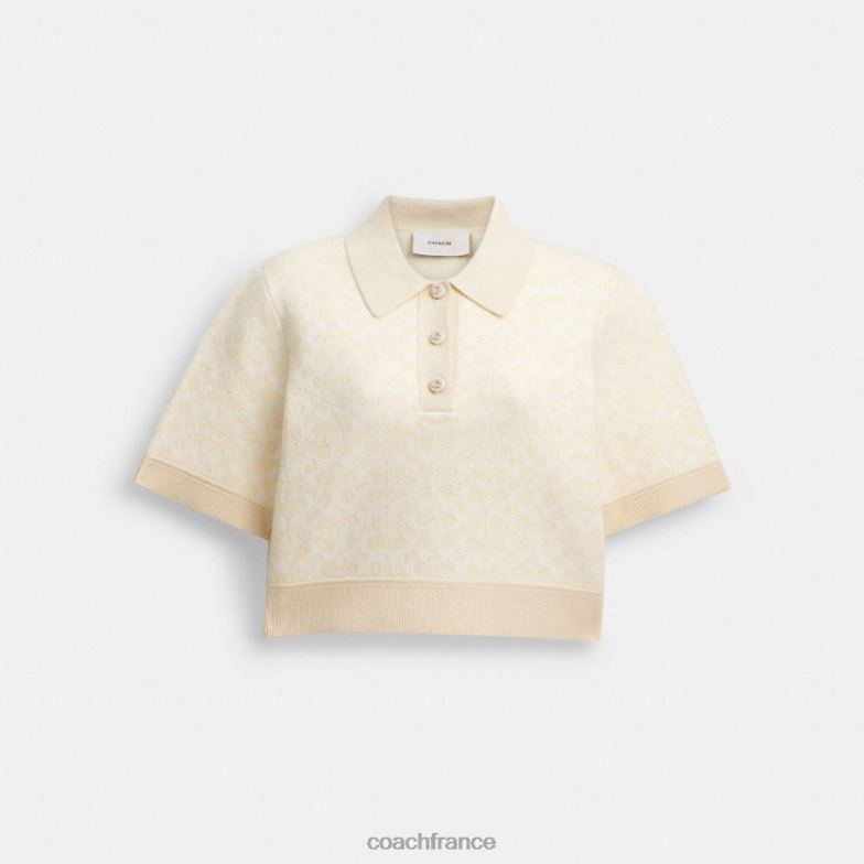Coach femmes polo court sportif crème multi HHR6J497
