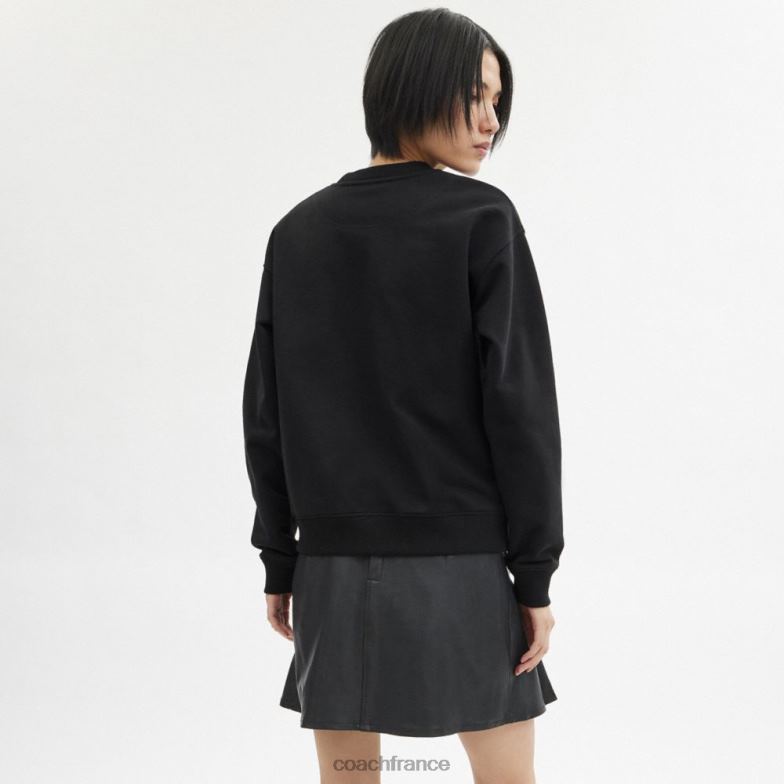 Coach femmes pull à col rond et cœur noir HHR6J471