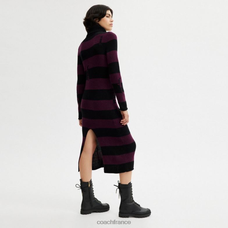 Coach femmes robe pull effet vieilli pomme de new york noir multi. HHR6J489