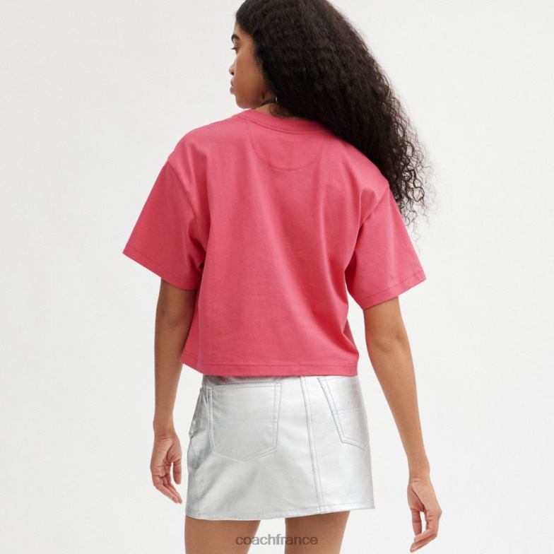 Coach femmes t-shirt court rexy rose. HHR6J482