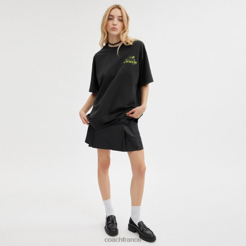 Coach femmes t-shirt entraîneur cosmique noir multi. HHR6J475