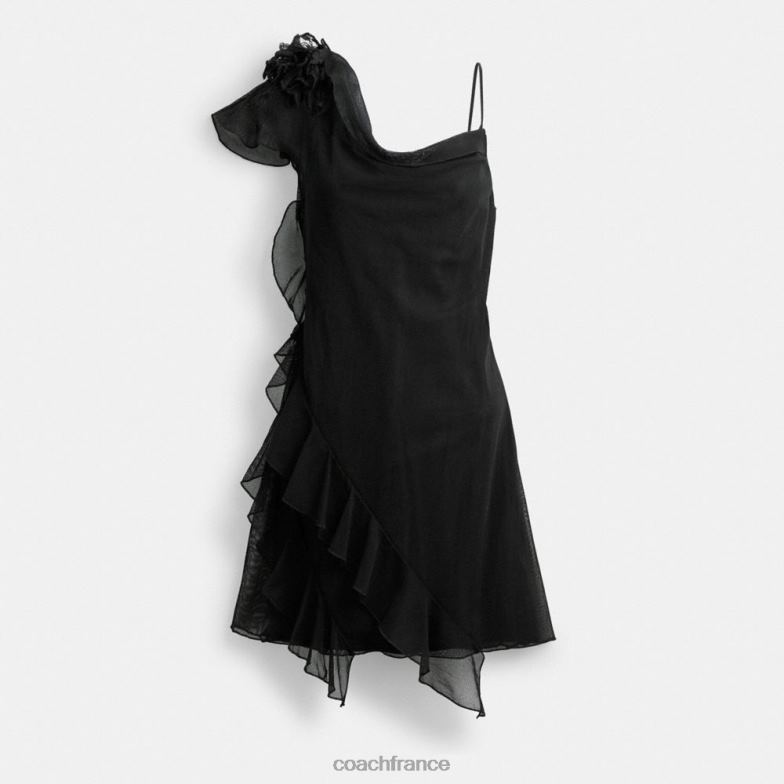 Coach femmes robe courte en tulle noir HHR6J516