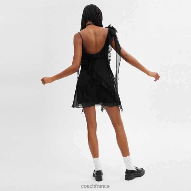 Coach femmes robe courte en tulle noir HHR6J516