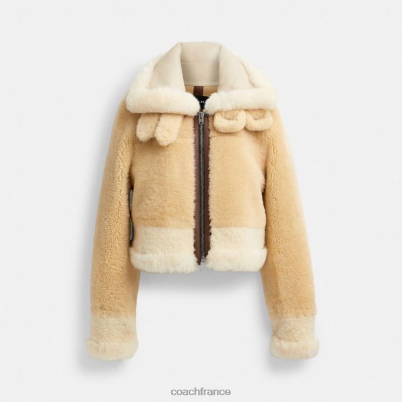 Coach femmes aviateur rétréci en peau lainée crème multi HHR6J453