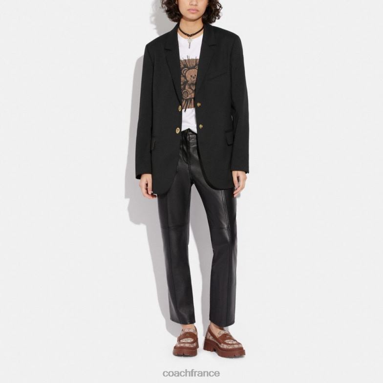 Coach femmes blazer décontracté avec doublure emblématique noir HHR6J469