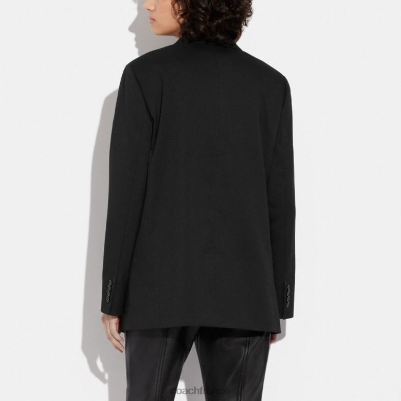 Coach femmes blazer décontracté avec doublure emblématique noir HHR6J469