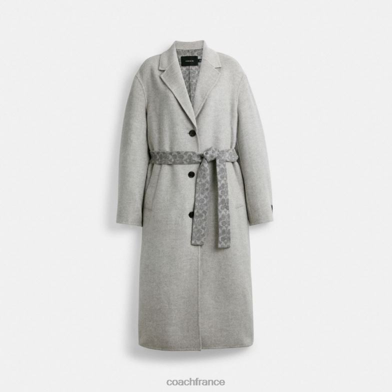 Coach femmes manteau double face gris clair HHR6J438