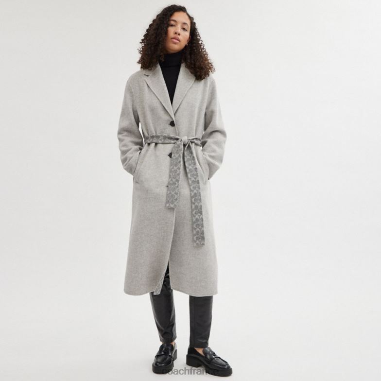 Coach femmes manteau double face gris clair HHR6J438