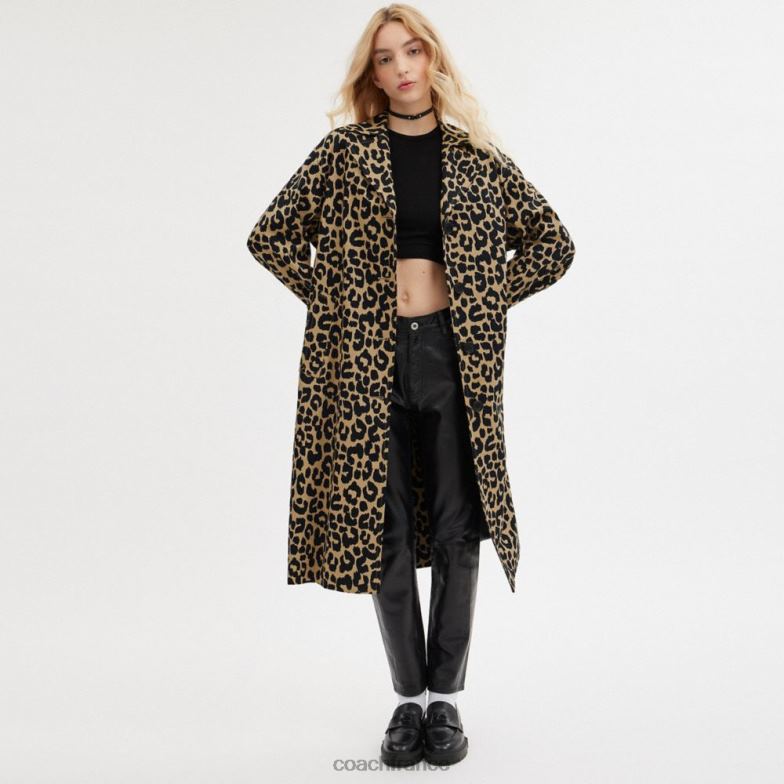 Coach femmes trench oversize imprimé léopard léopard HHR6J437