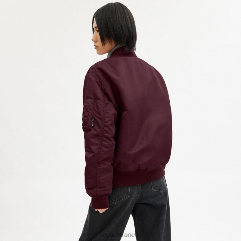 Coach femmes veste ma-1 du nouvel an avec dragon Bourgogne HHR6J431