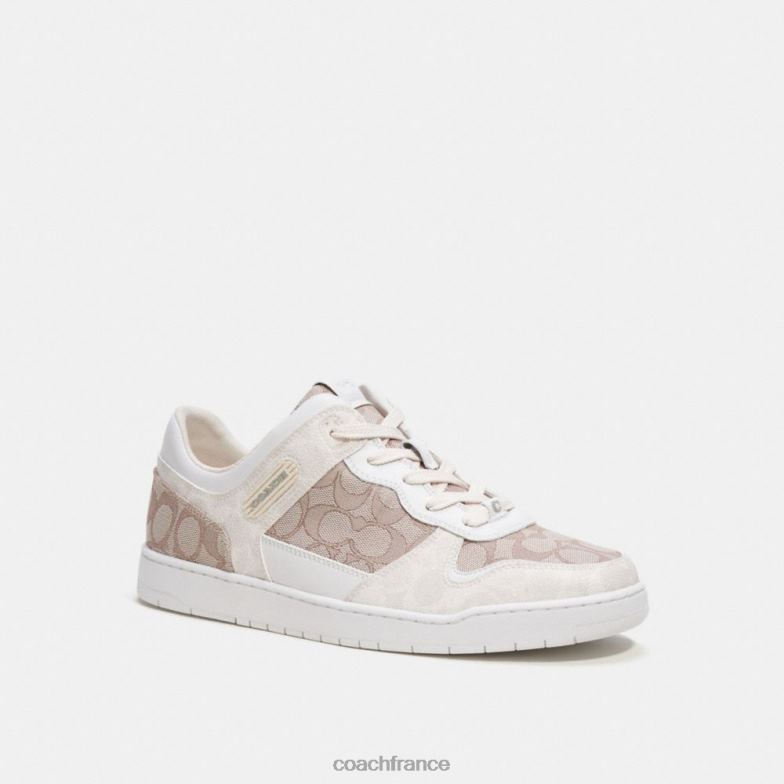 Coach Hommes sneaker c201 en jacquard signature craie/pierre HHR6J744