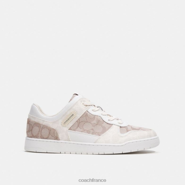 Coach Hommes sneaker c201 en jacquard signature craie/pierre HHR6J744