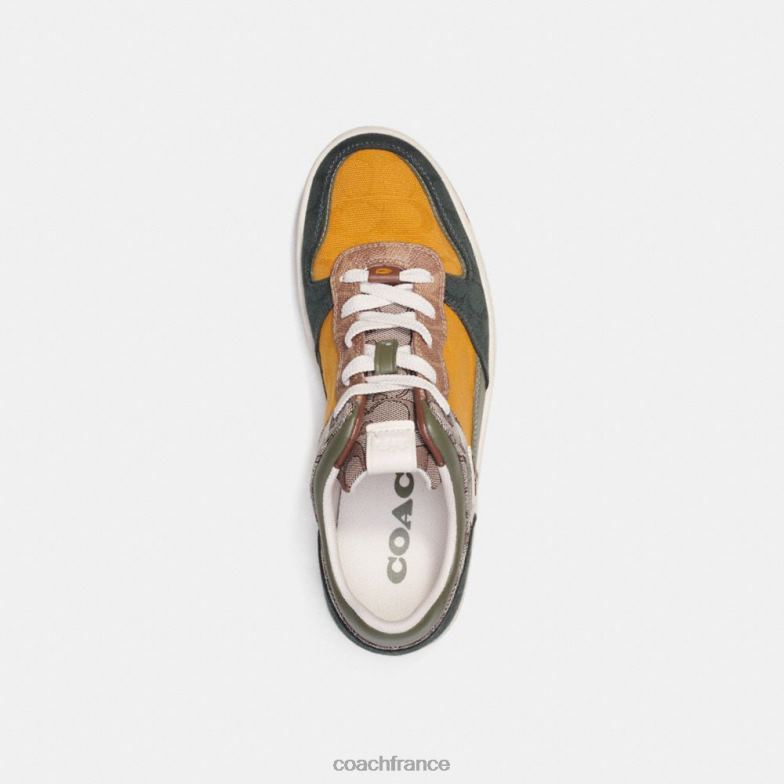 Coach Hommes sneaker c201 en tissu signature mixte chêne/renoncule/vert amazon HHR6J746