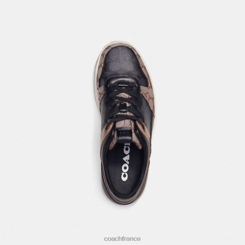 Coach Hommes sneaker c201 en toile exclusive noir/érable HHR6J742