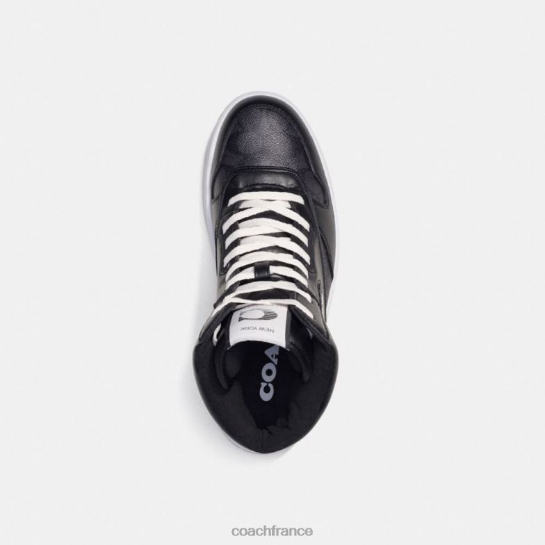 Coach Hommes sneaker montante c202 en toile exclusive anthracite/noir HHR6J741