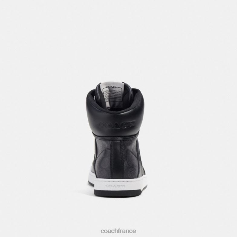 Coach Hommes sneaker montante c202 en toile exclusive anthracite/noir HHR6J741